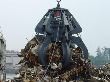 China Cubeta hidráulica da garra da casca alaranjada para o lixo que queima o processamento fornecedor